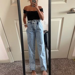 denim paperbag joggers